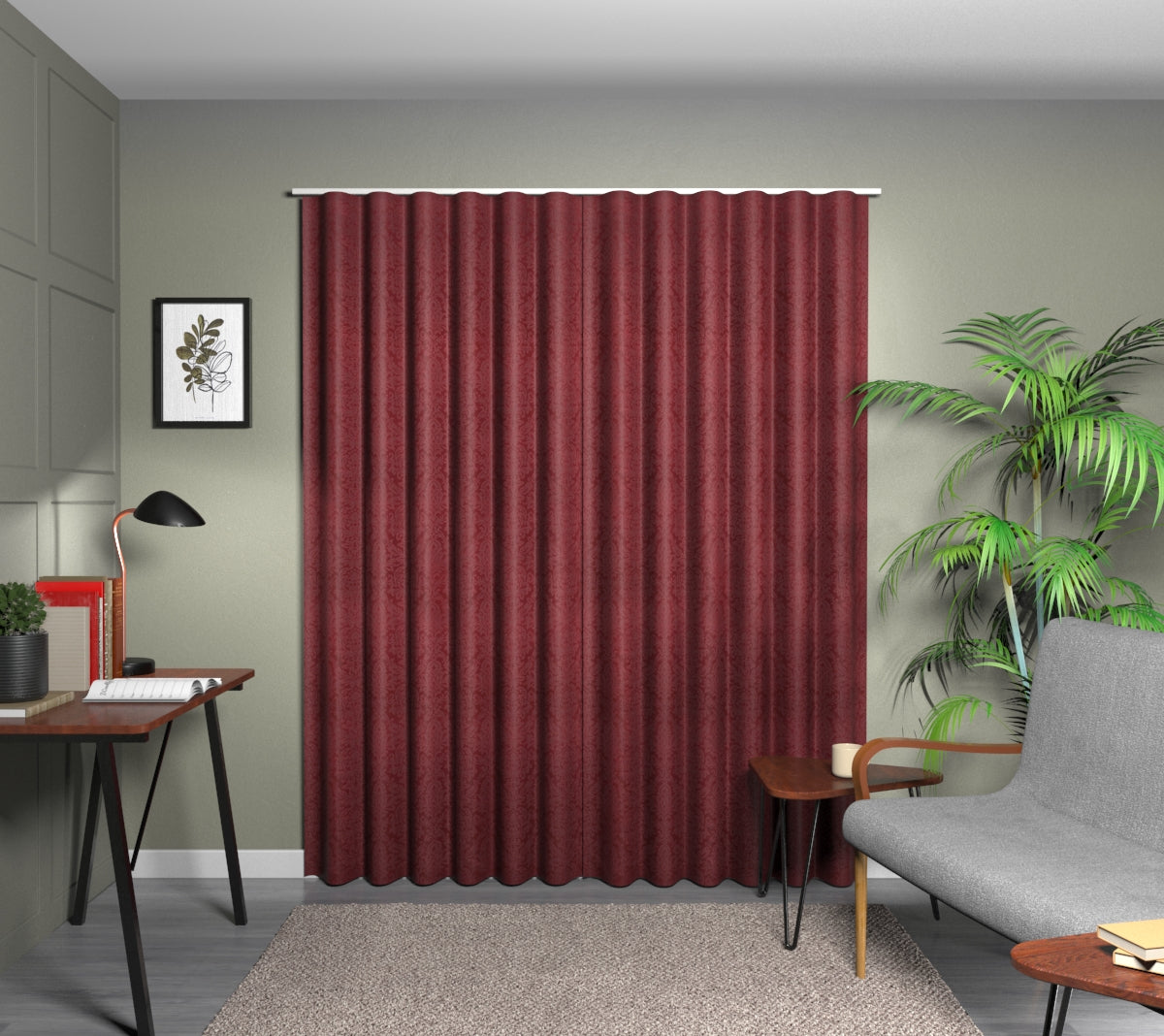 Hartfield Ruby Wave Curtain