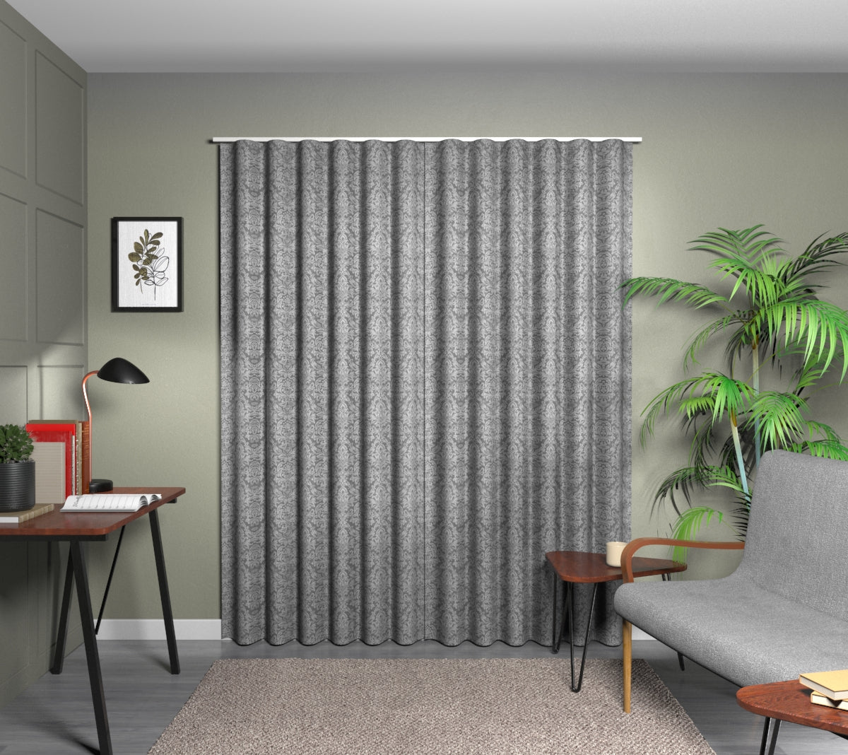 Hartfield Pewter Wave Curtain