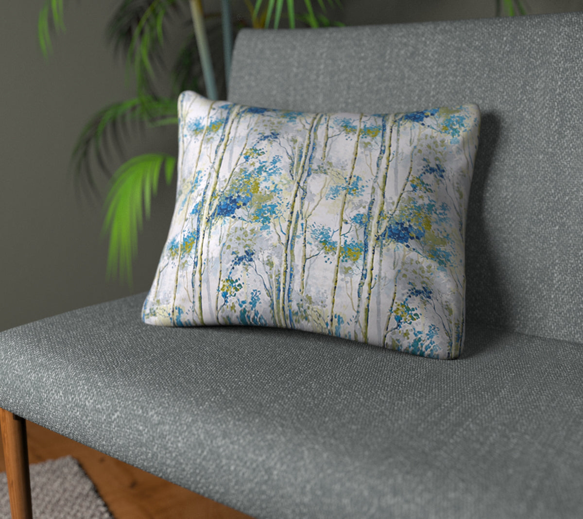 Silver Birch Larkspur Plain Cushion
