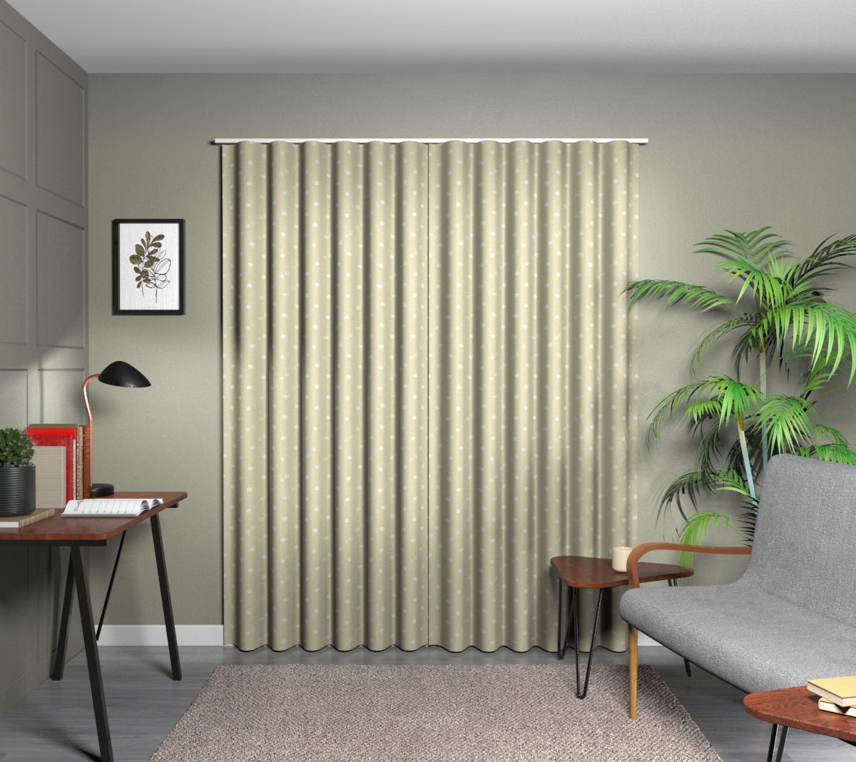 Full Stop Parchment Wave Curtain