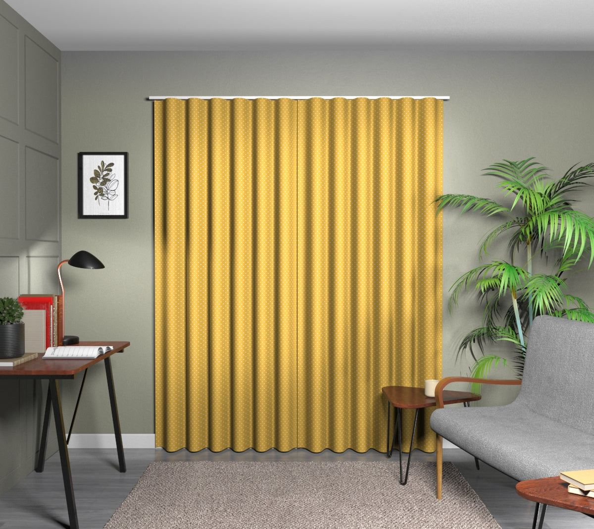 Full Stop Mustard Wave Curtain