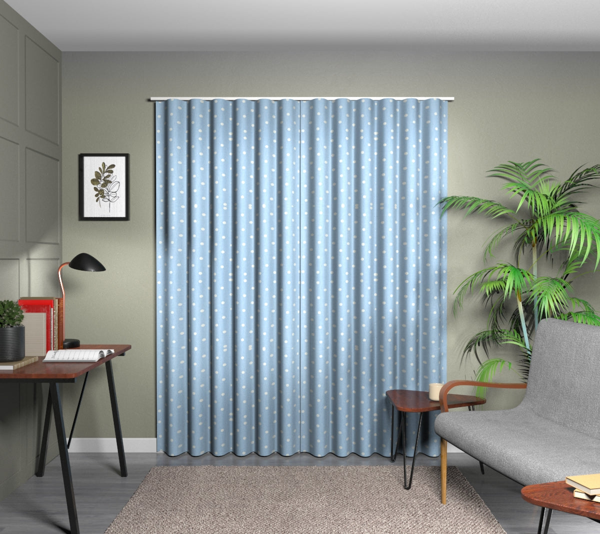 Full Stop Indigo Wave Curtain