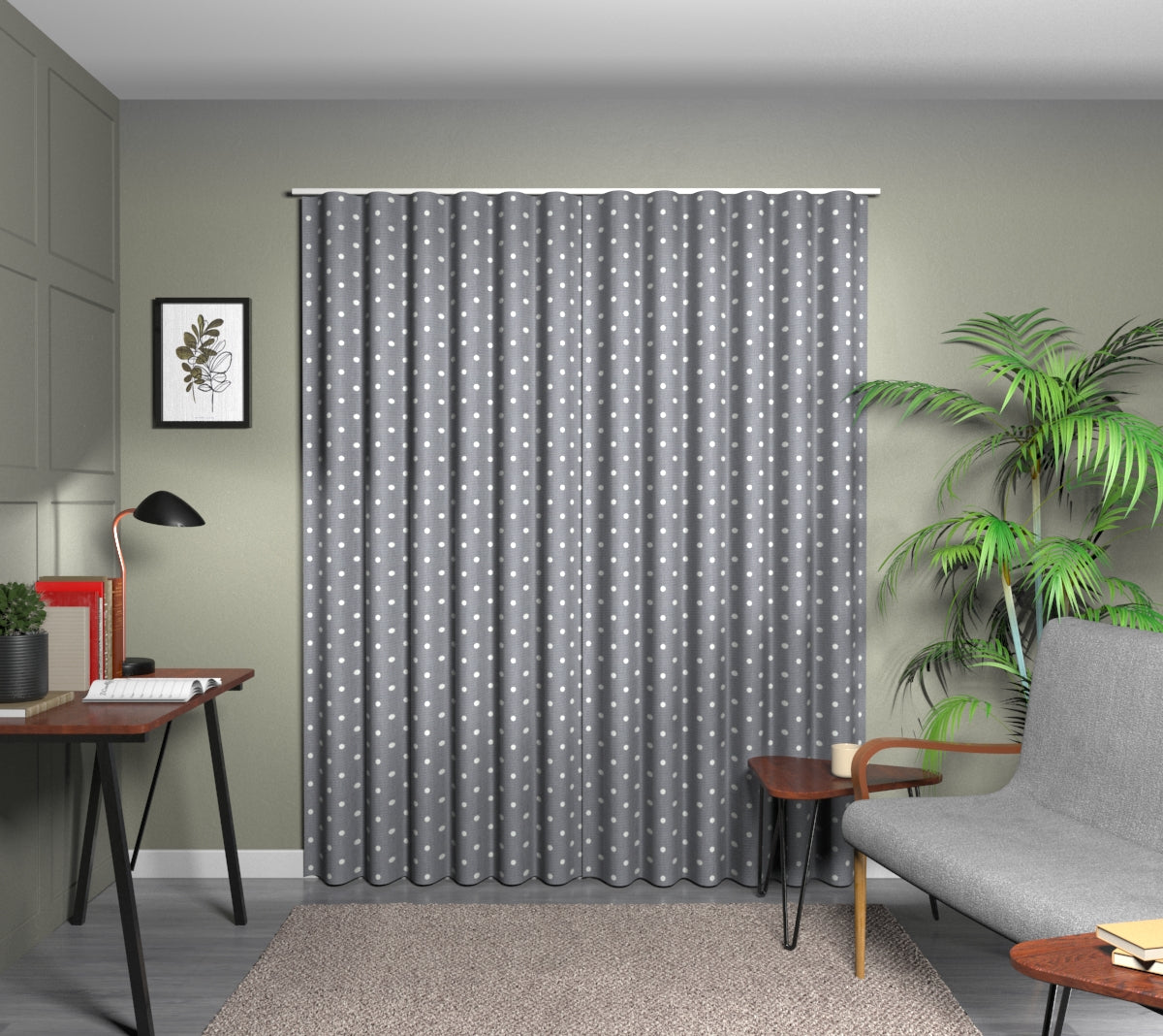 Full Stop Slate Wave Curtain