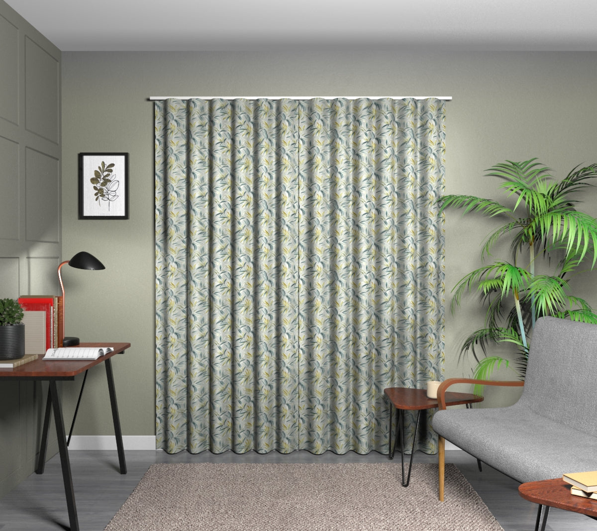 Ventura Chartreuse Wave Curtain