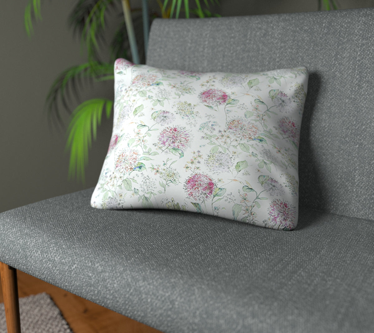 Lila Blossom Plain Cushion
