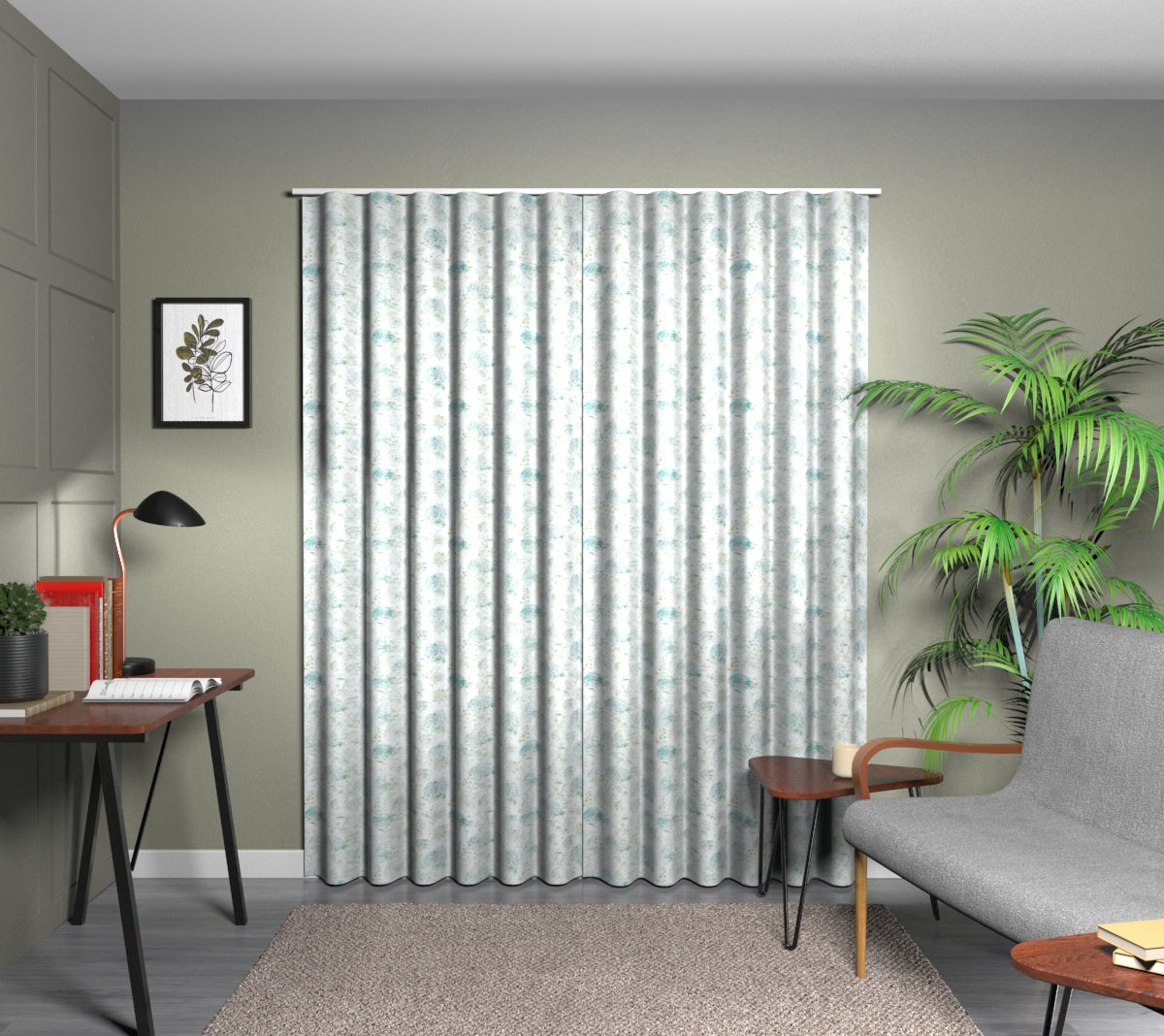 Lila Lichen Wave Curtain