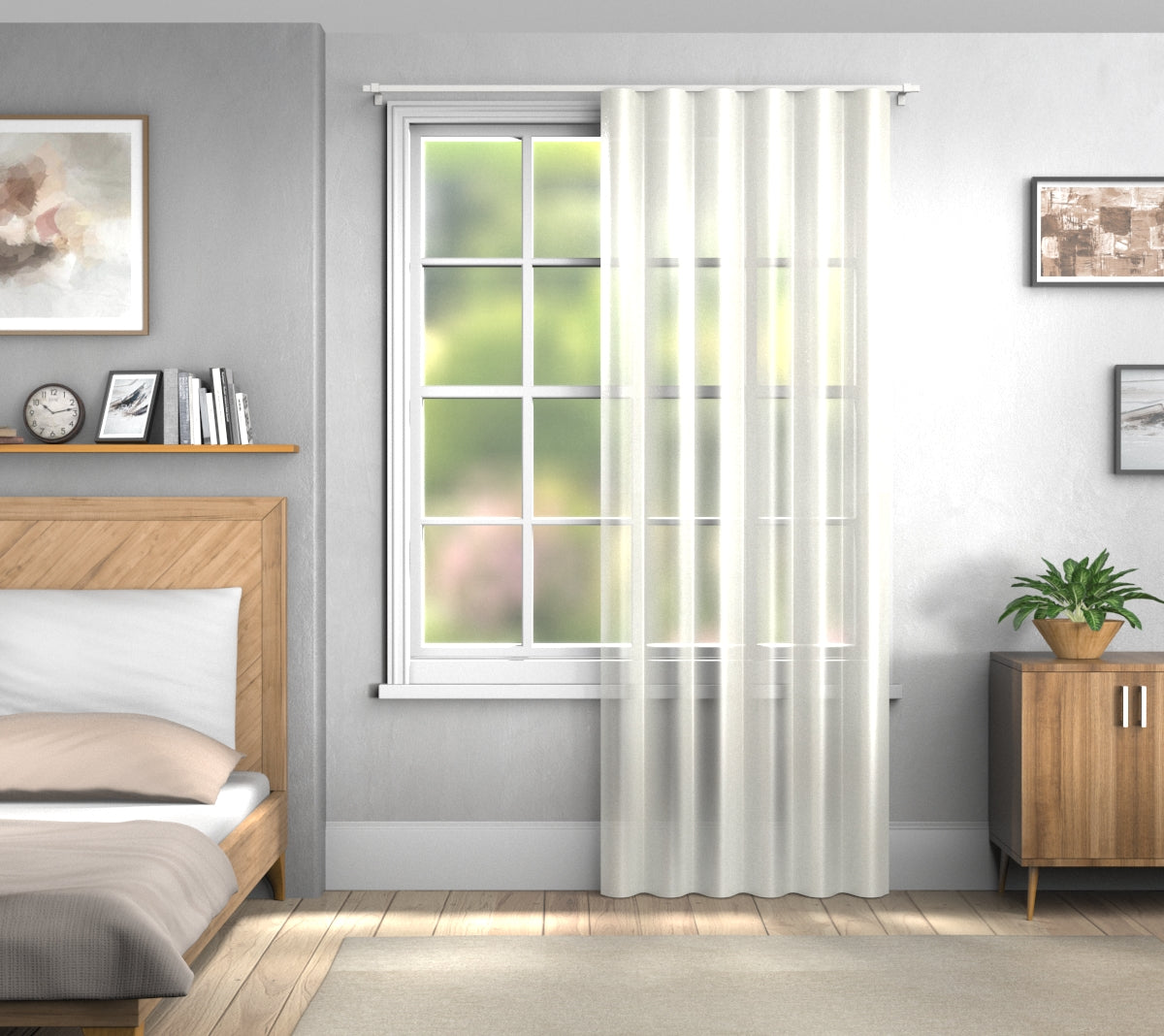 Cirrus Cream Wave Curtain