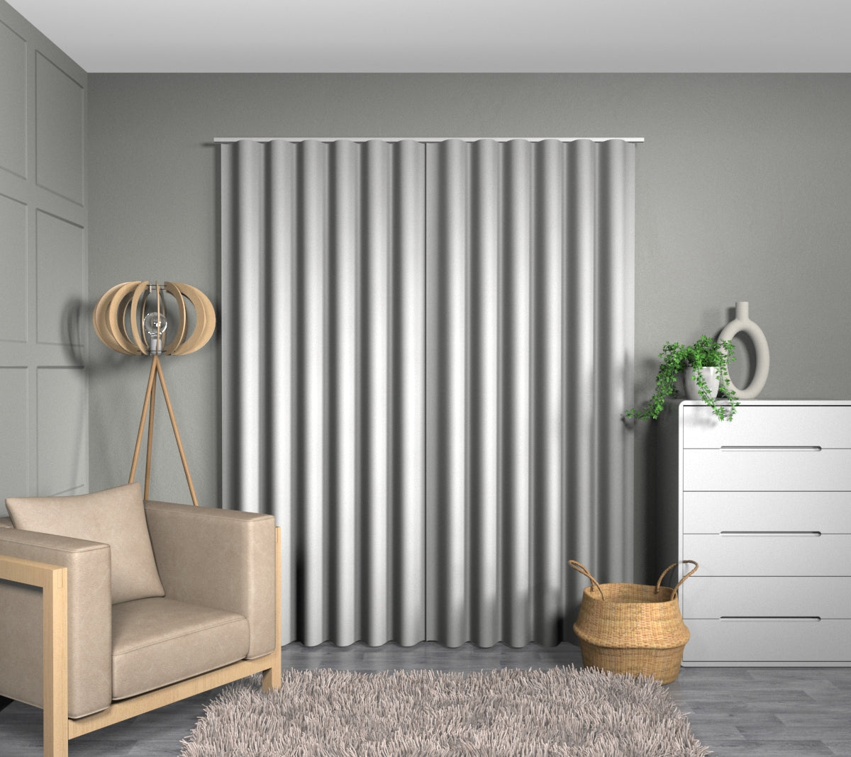 Cuerden Ivory Wave Curtain