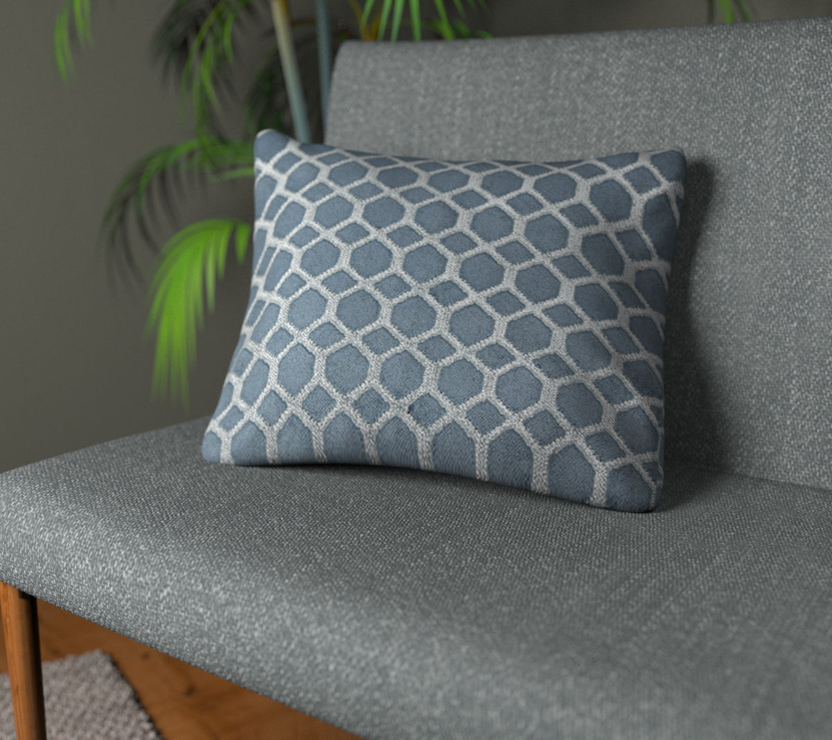 Dara Cornflower Plain Cushion