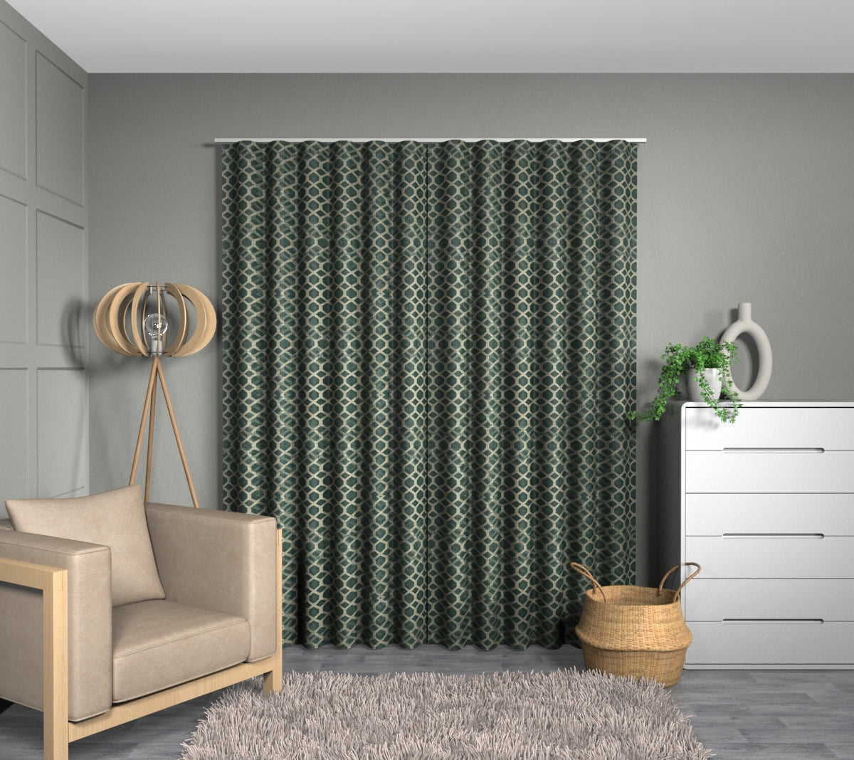 Dara Emerald Wave Curtain