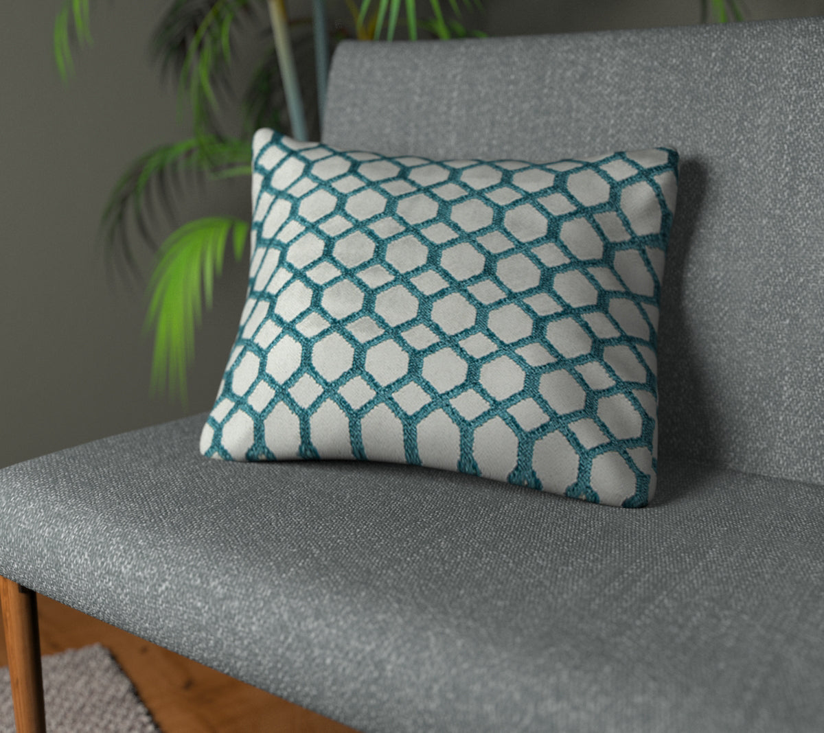 Dara Teal Plain Cushion