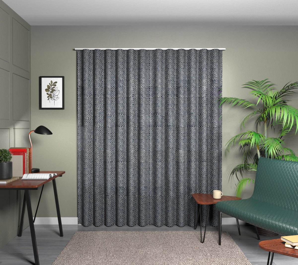 Linden Indigo Wave Curtain
