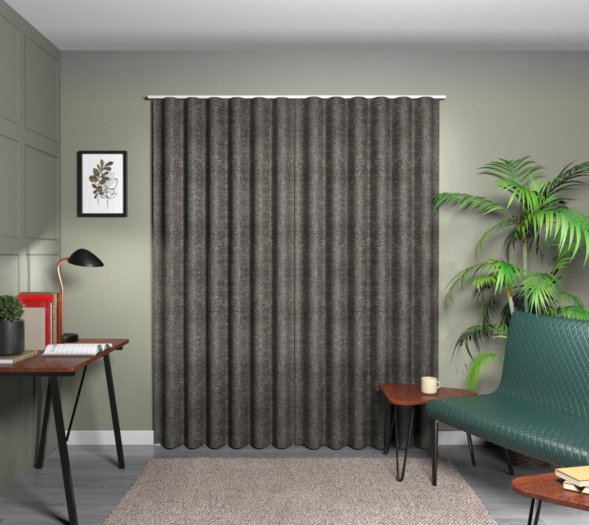 Levante Charcoal Wave Curtain
