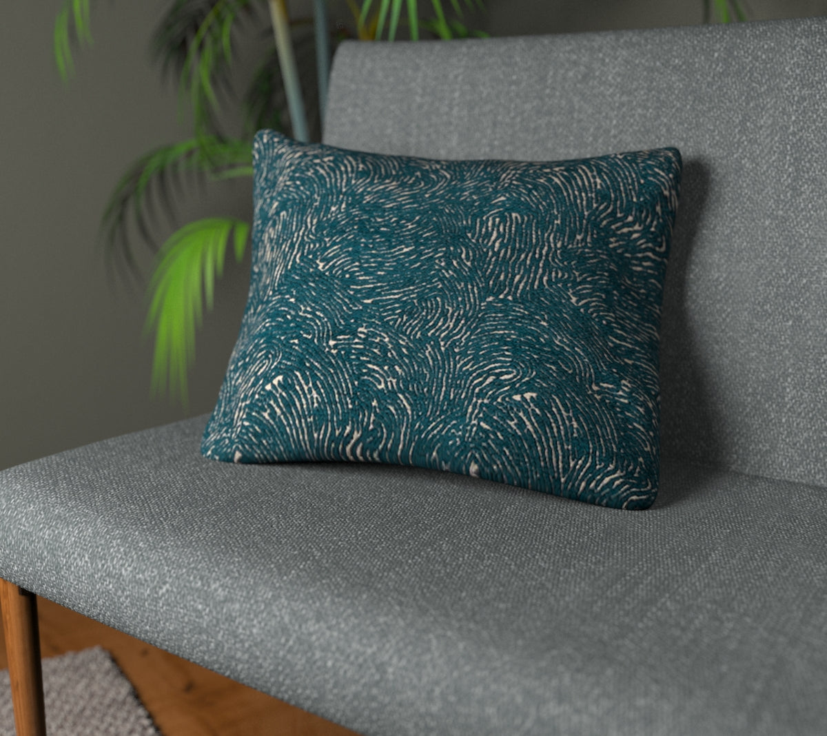Levante Teal Plain Cushion