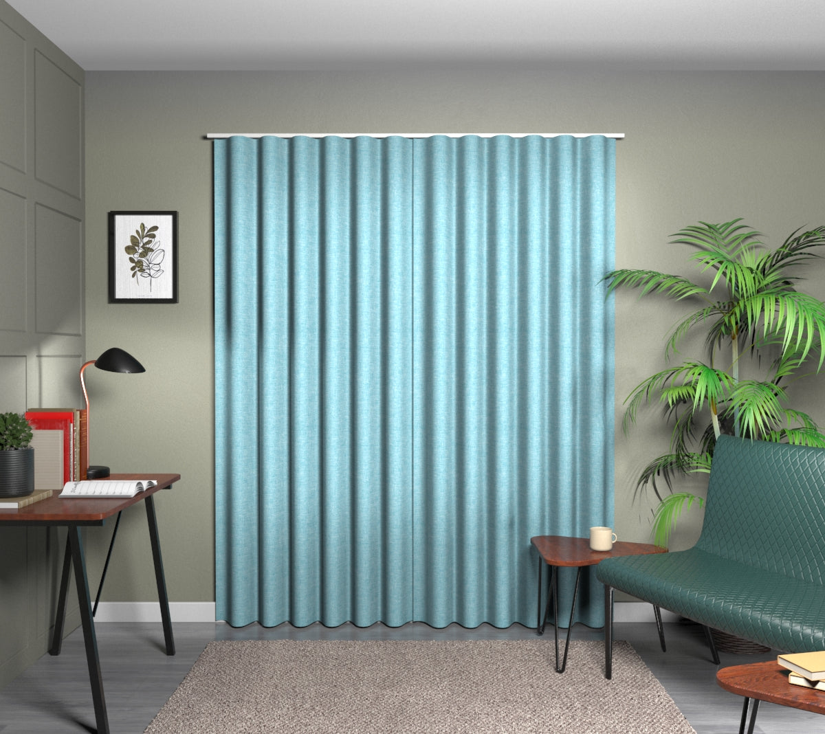Kelso Bluebird Wave Curtain