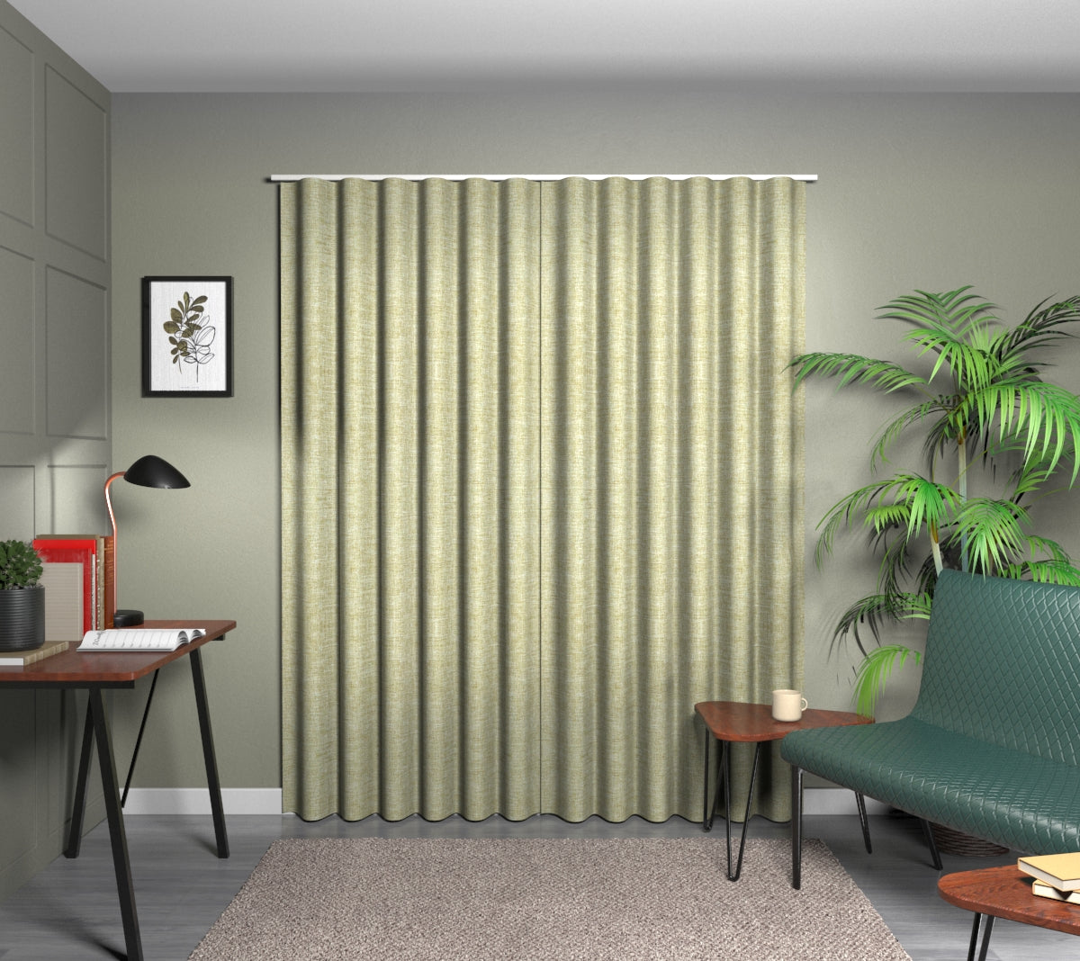 Kelso Olive Wave Curtain
