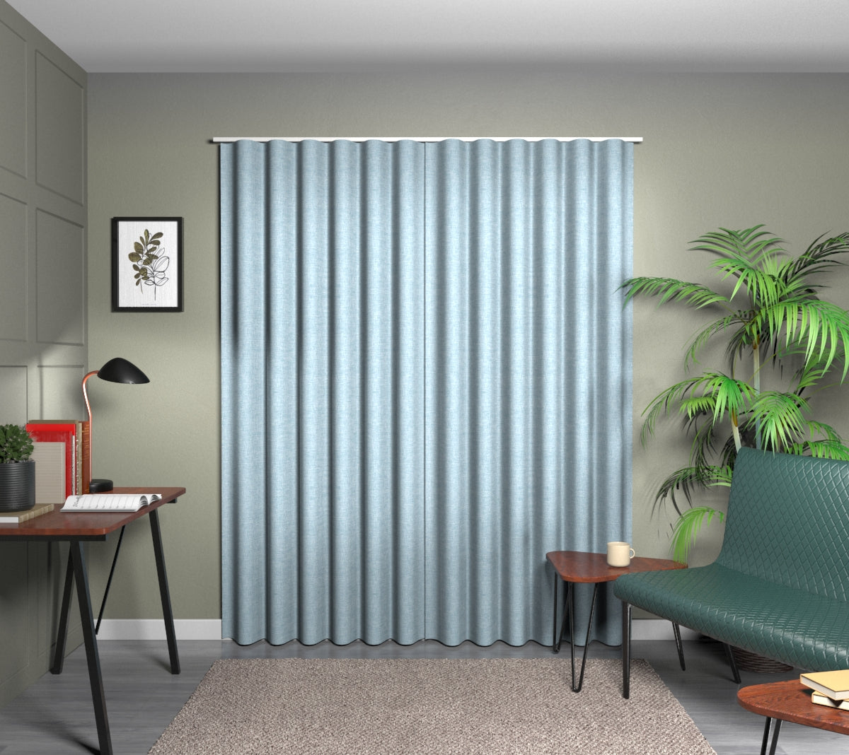 Kelso Powder Blue Wave Curtain
