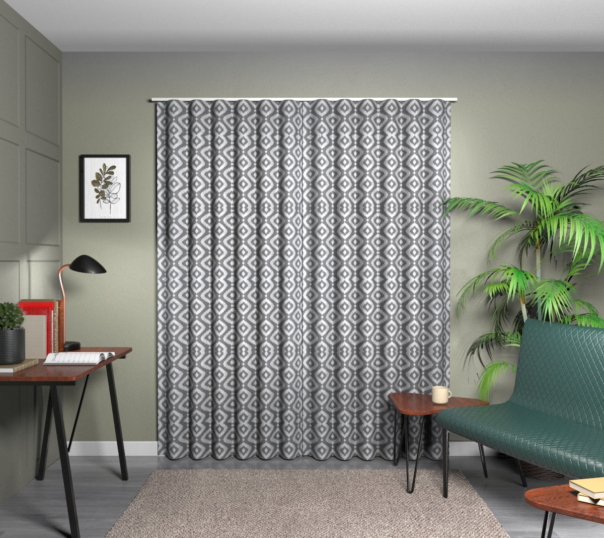 Soraya Charcoal Wave Curtain
