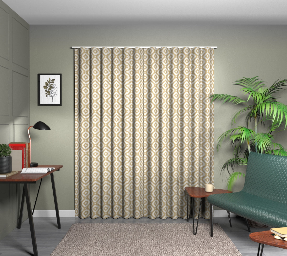 Soraya Ochre Wave Curtain