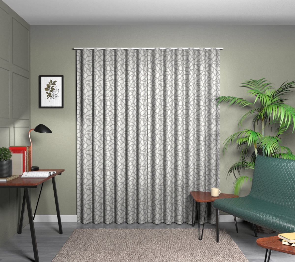 Panache Charcoal Wave Curtain