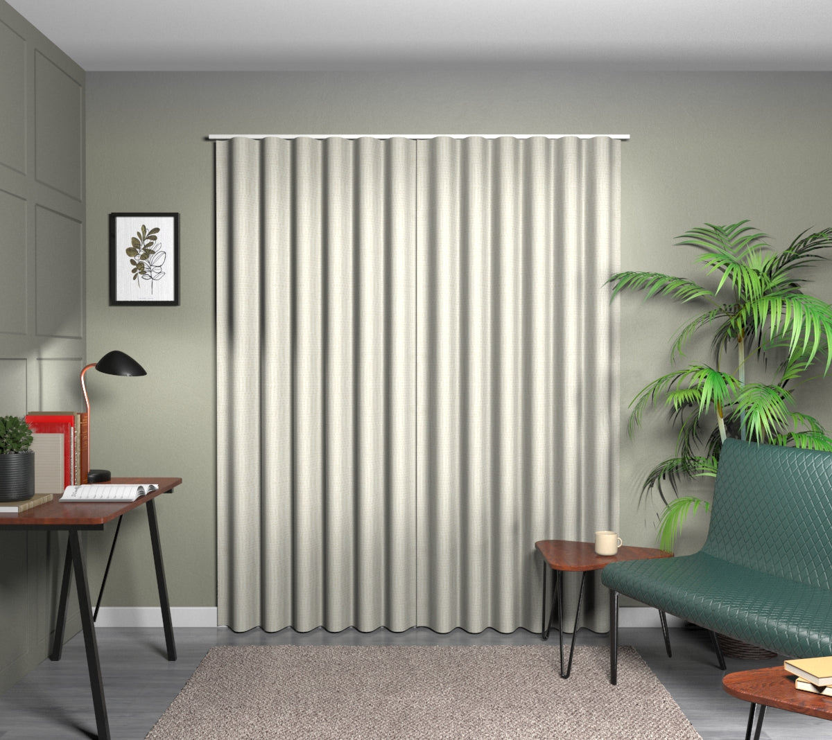 Solitaire Ivory Wave Curtain