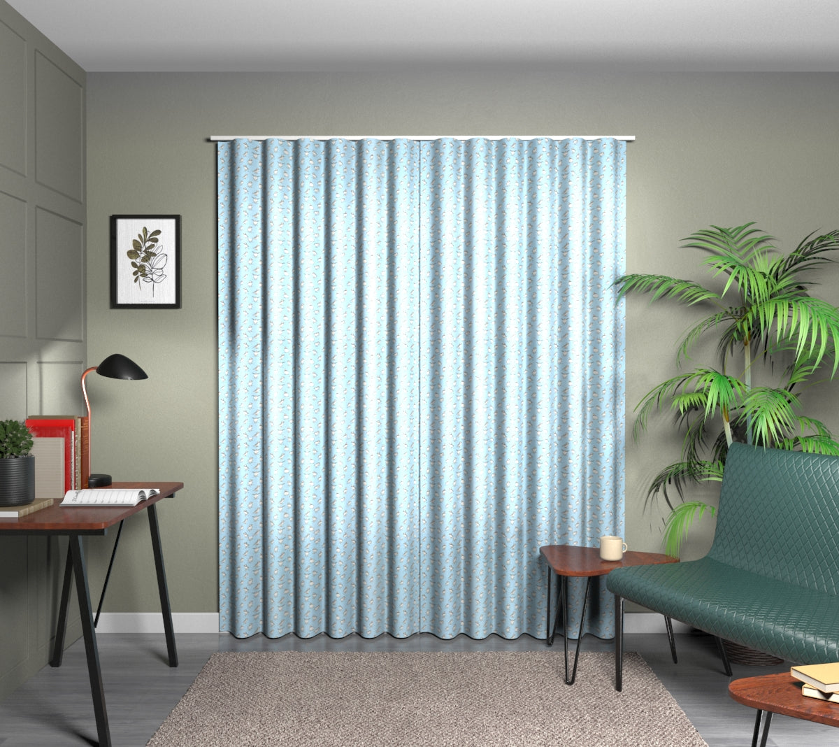 Atlantic Powder Blue Wave Curtain