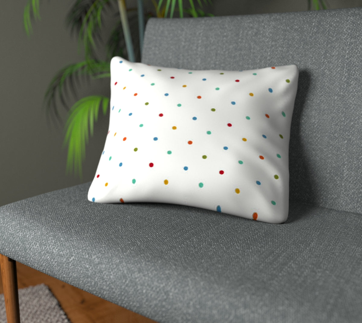 Bon Bon Poppy/Marine/Aqua/Gecko Plain Cushion