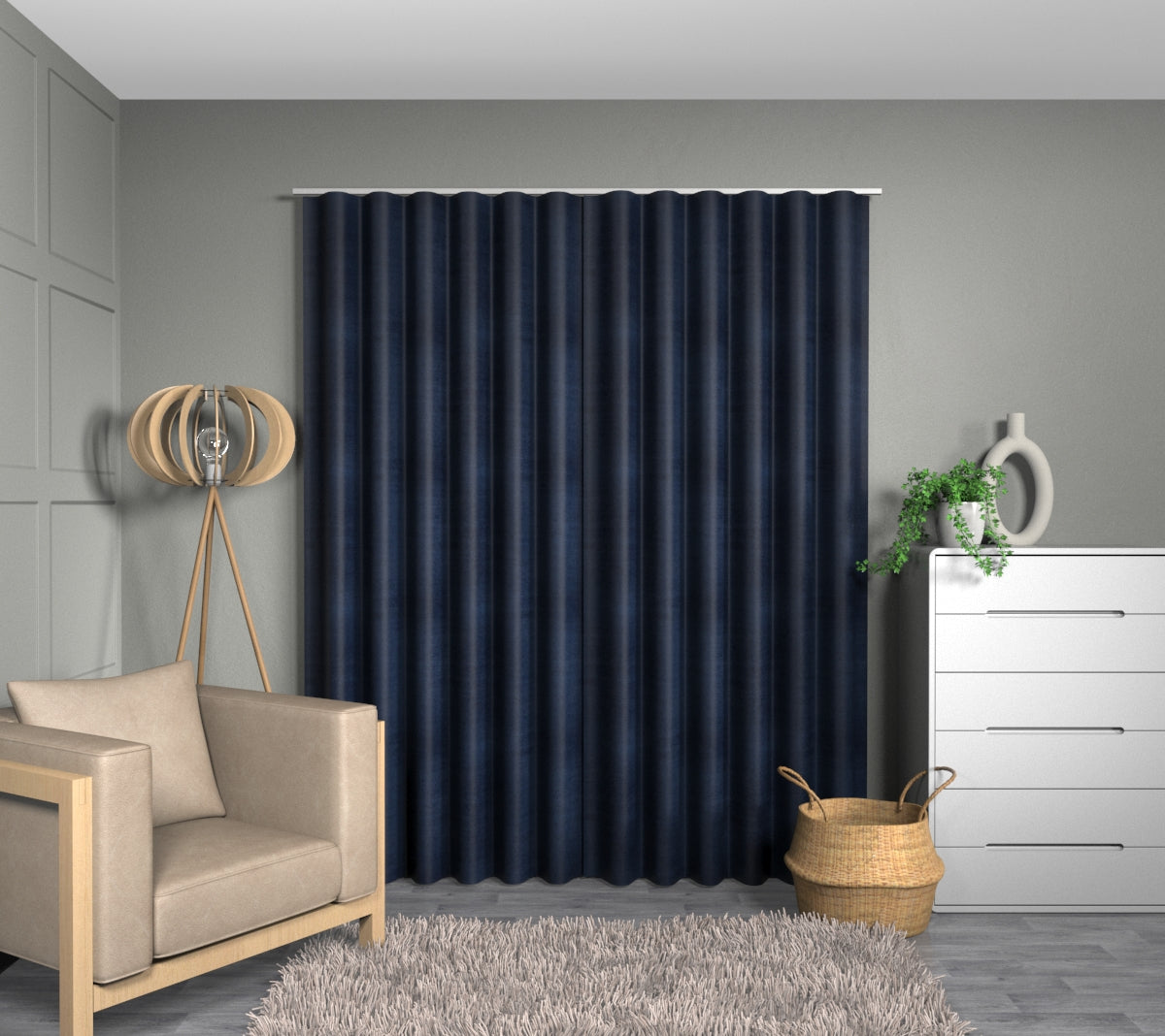 Layton Indigo Wave Curtain