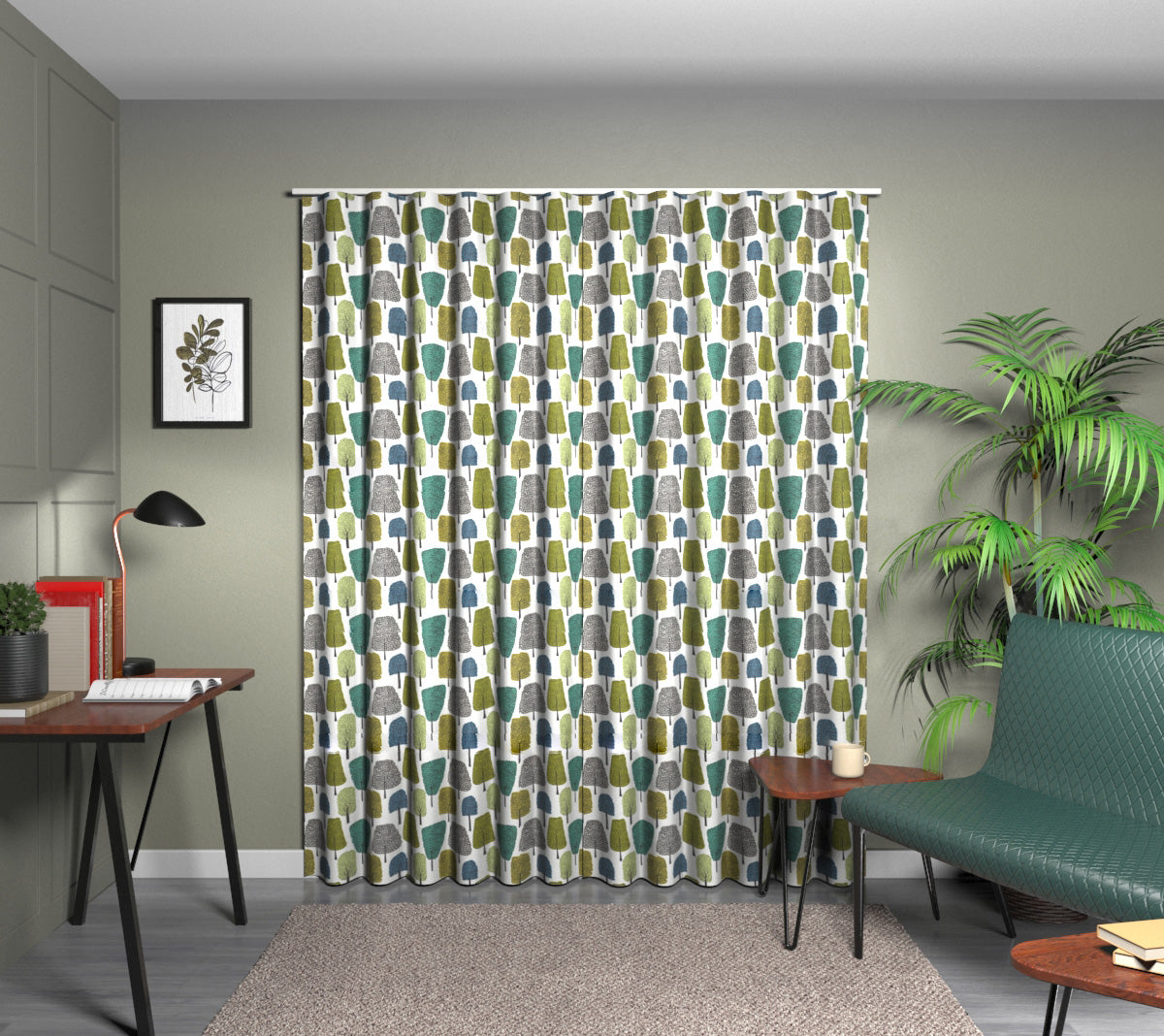 Cedar Slate/Apple/Ivy Wave Curtain