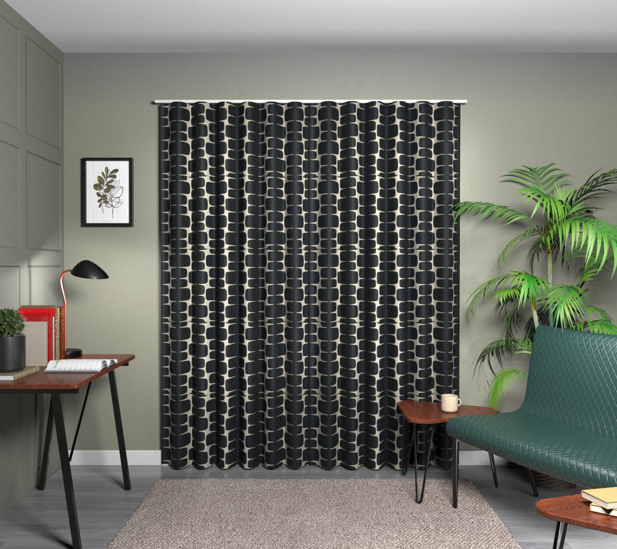 Lohko Liquorice/Hemp Wave Curtain