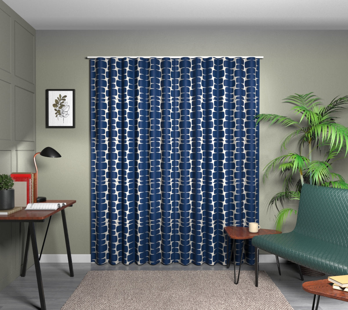 Lohko Indigo/Jasmine Wave Curtain