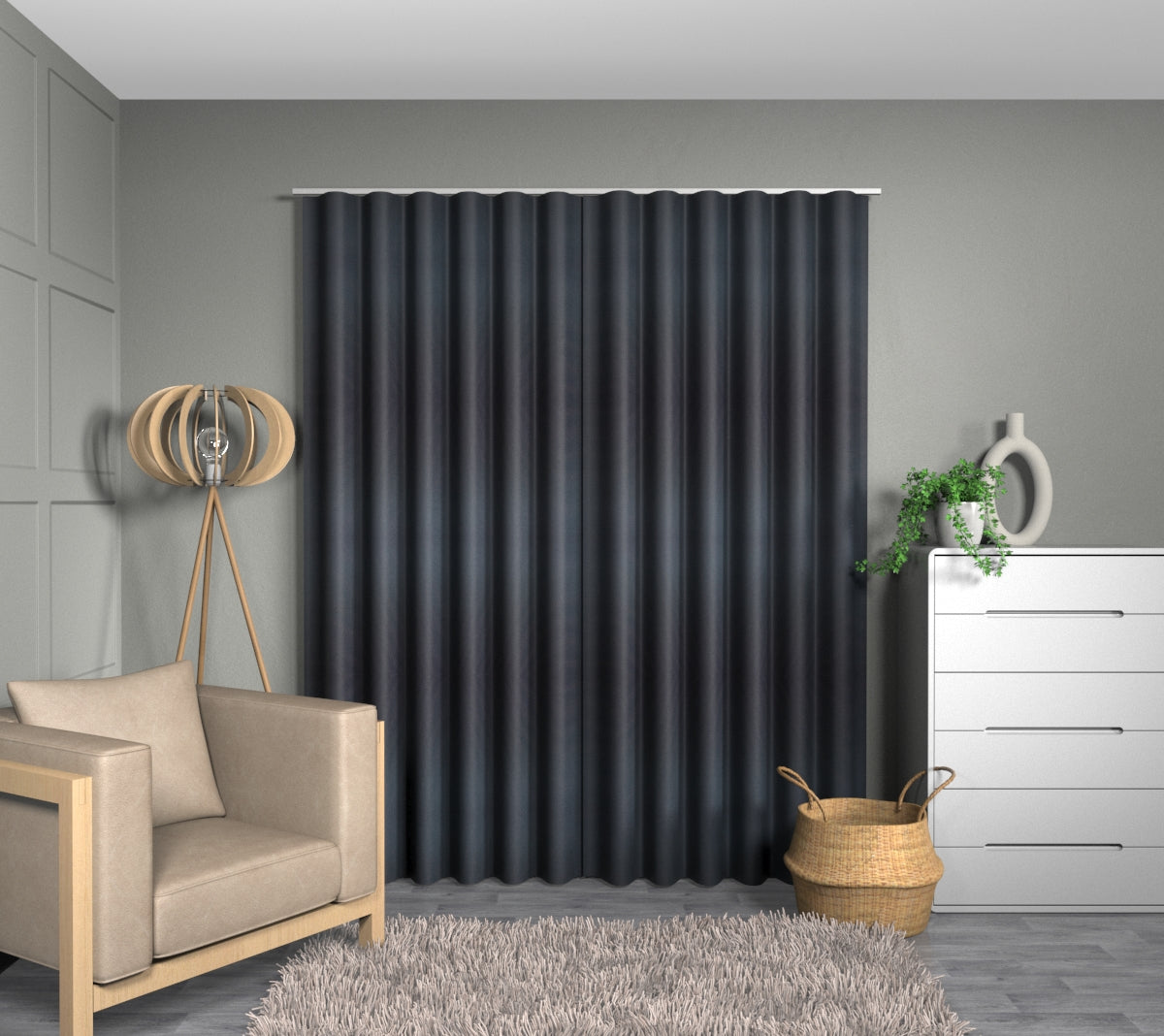 Pearl Dot Blueprint Wave Curtain