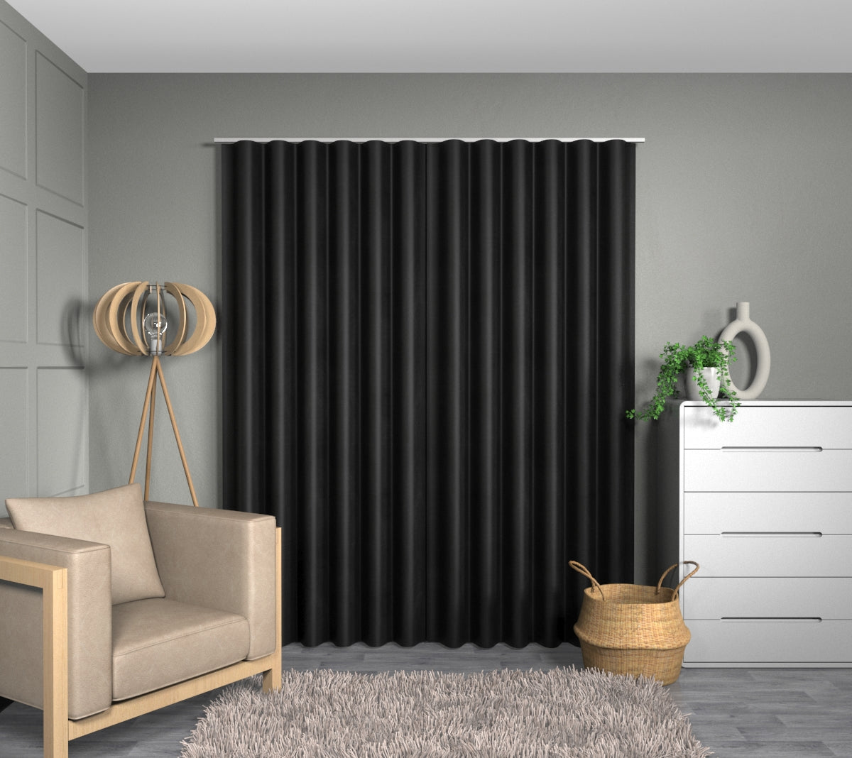 Pearl Dot Noir Wave Curtain