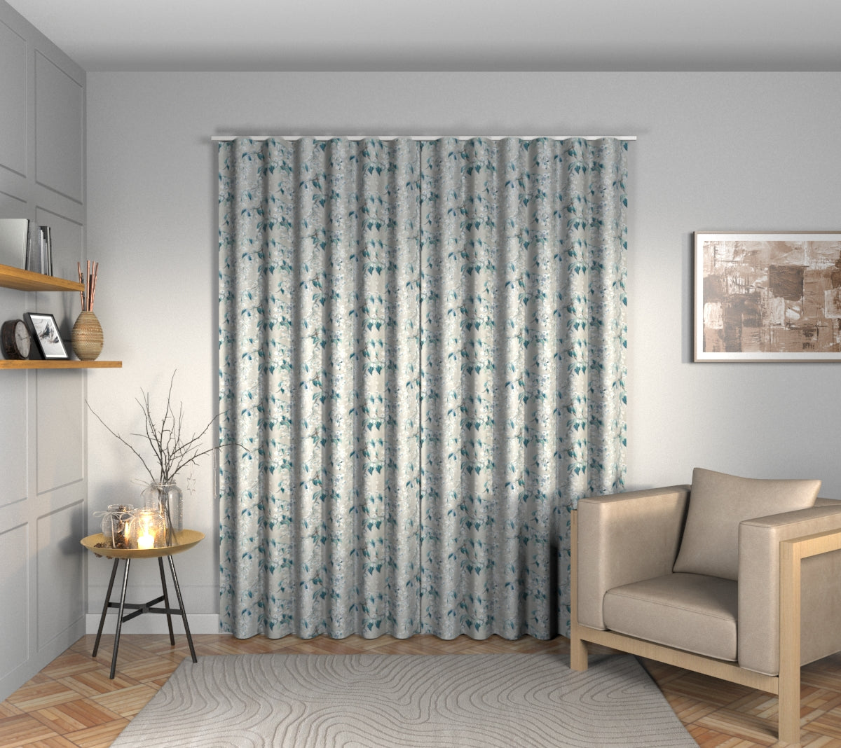 Wisteria Cobalt Wave Curtain