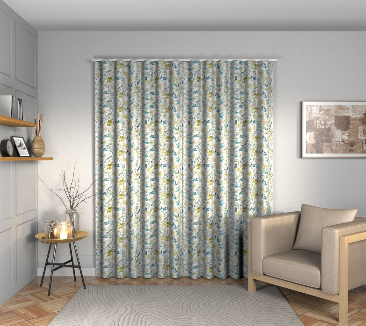 Otelie Kingfisher Wave Curtain
