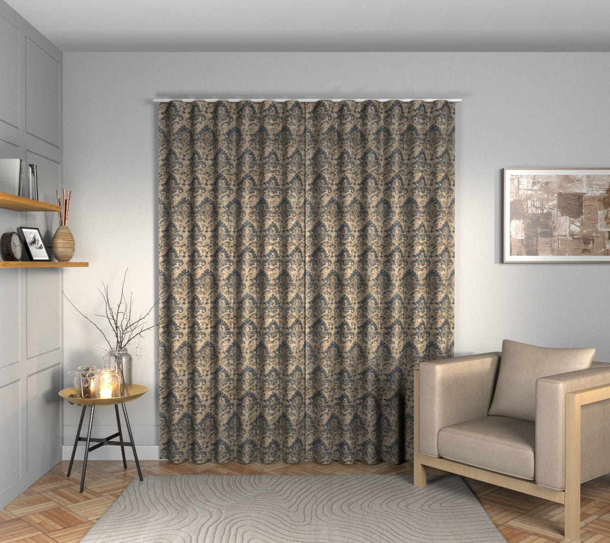 Adachi Gunmetal Wave Curtain