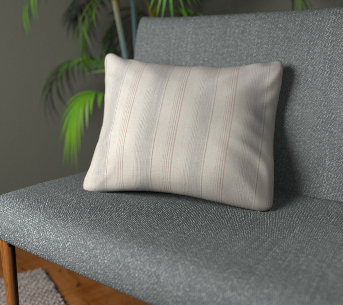 Sackville Stripe Blue Mist Plain Cushion