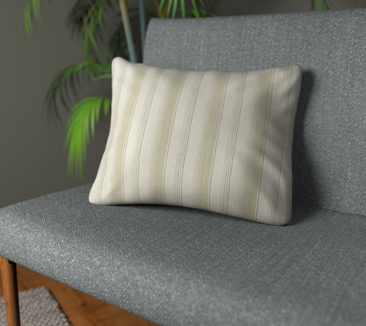 Sackville Stripe Mustard Plain Cushion