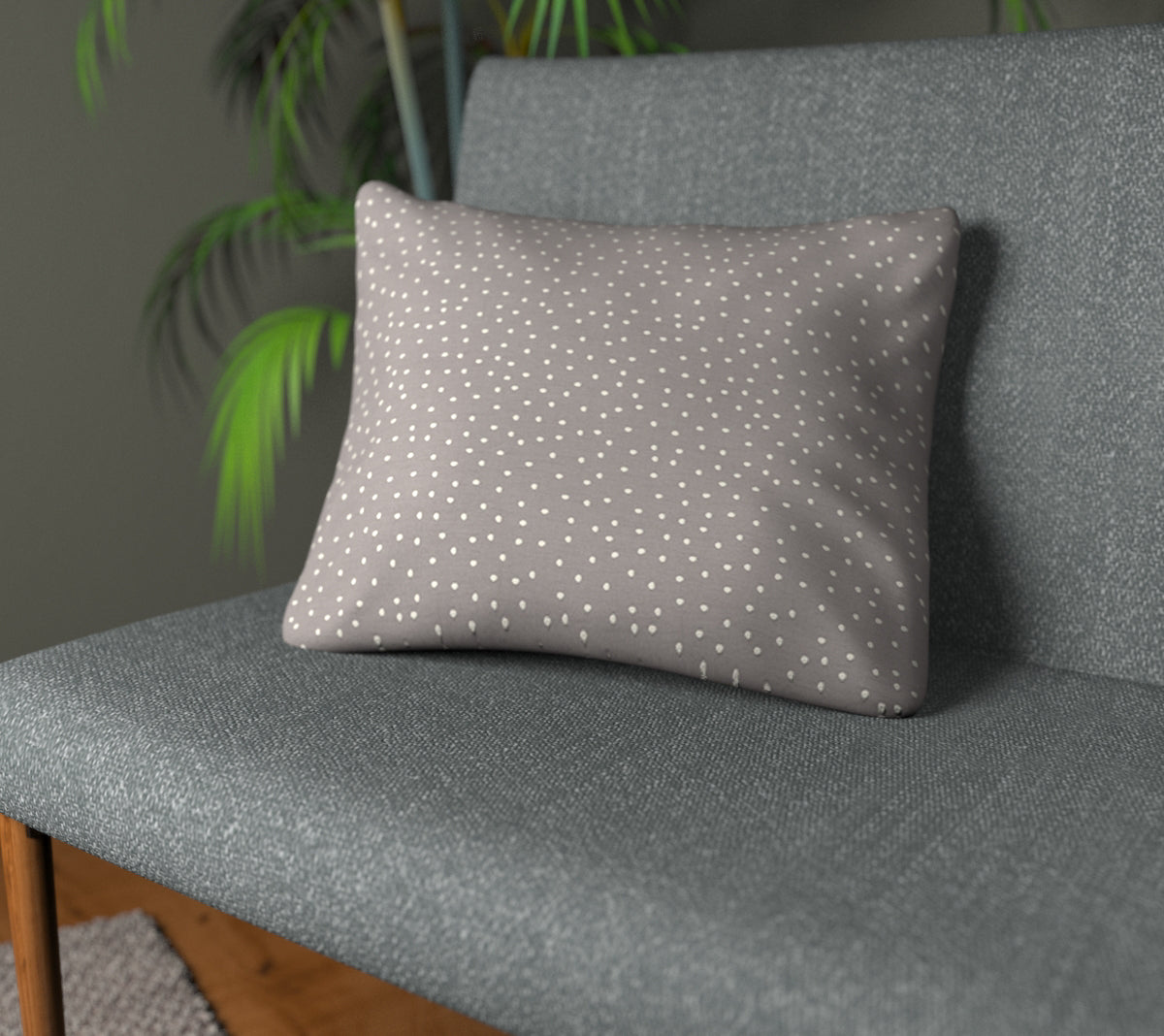 Spotty Pewter Plain Cushion