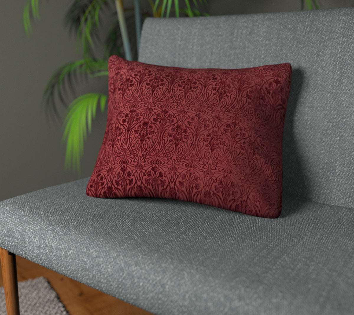 Tiverton Carmine Plain Cushion