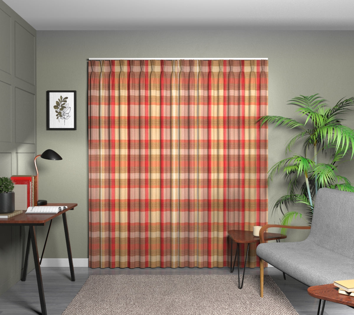 Cairngorm Cardinal Triple Pleat Curtain
