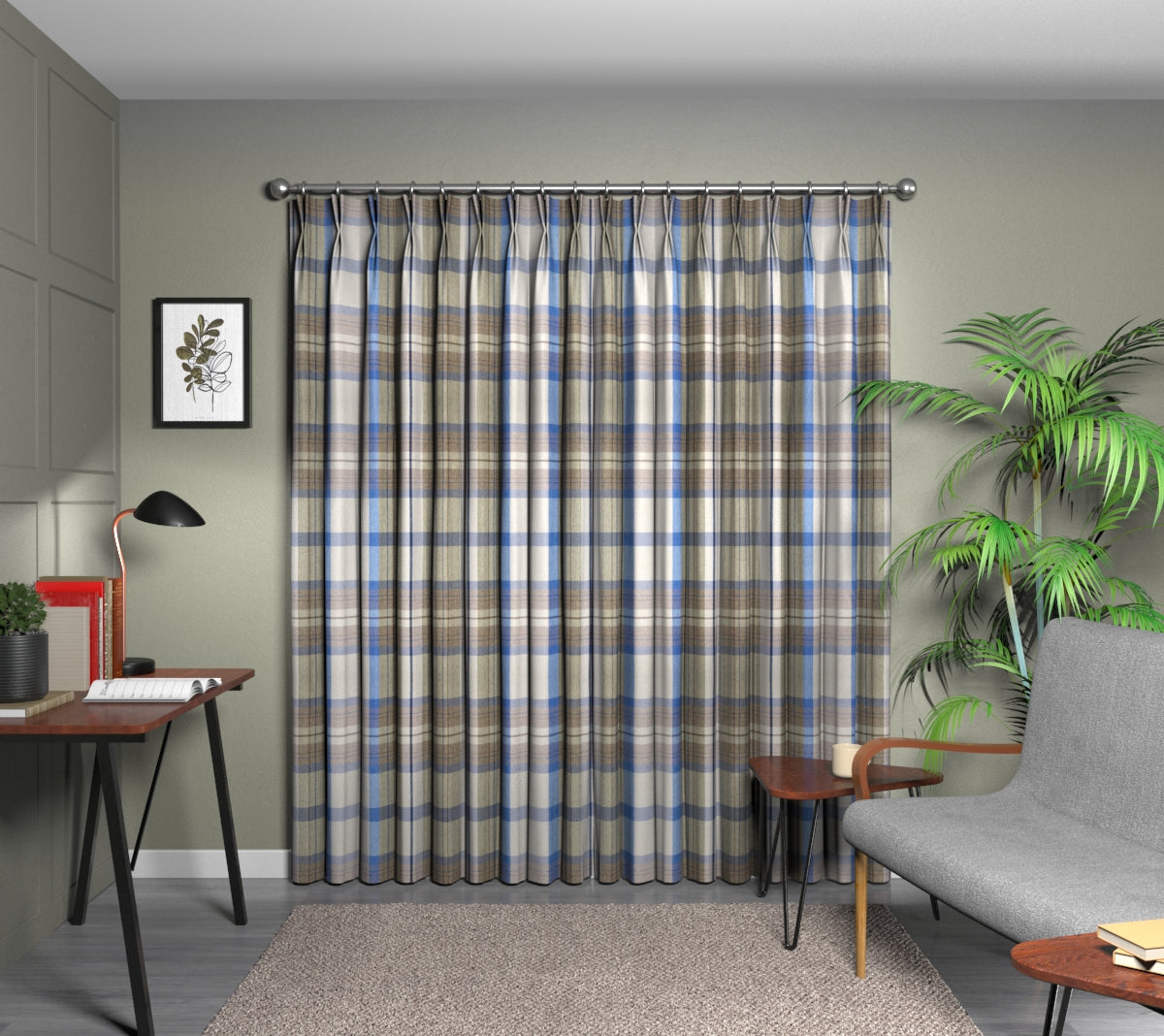 Cairngorm Loch Double Pleat Curtain