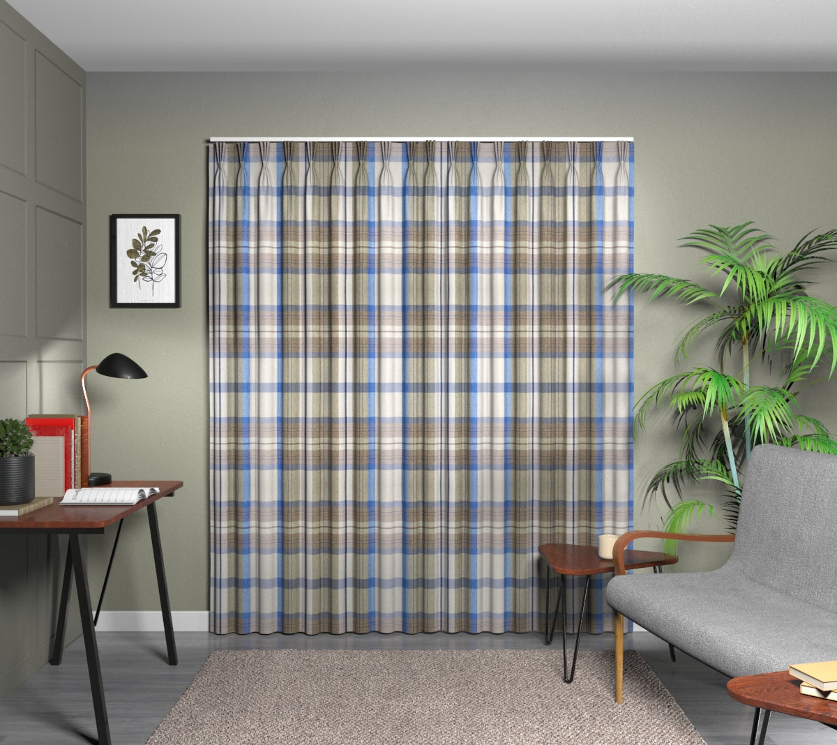 Cairngorm Loch Triple Pleat Curtain