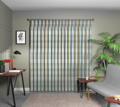 Cairngorm Duck Egg Double Pleat Curtain