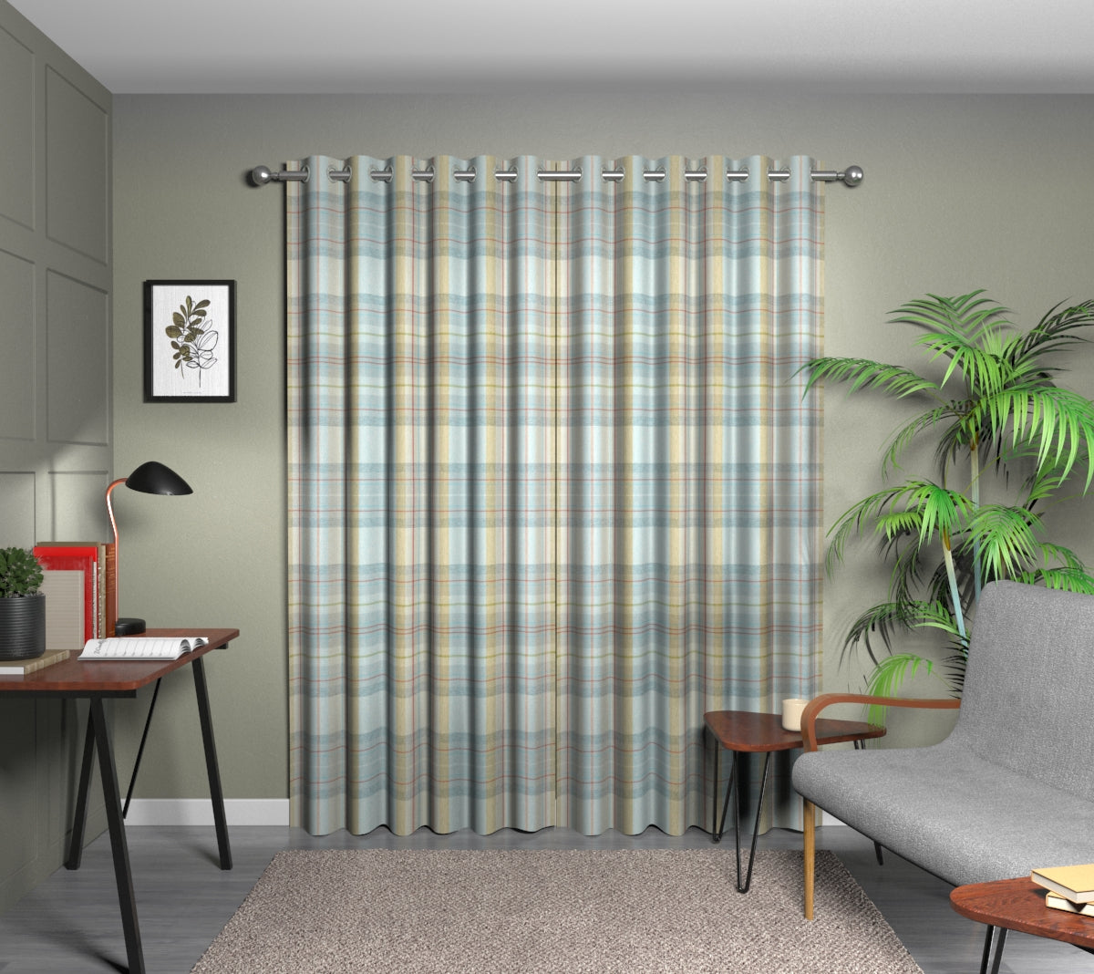 Cairngorm Duck Egg Eyelet Curtain