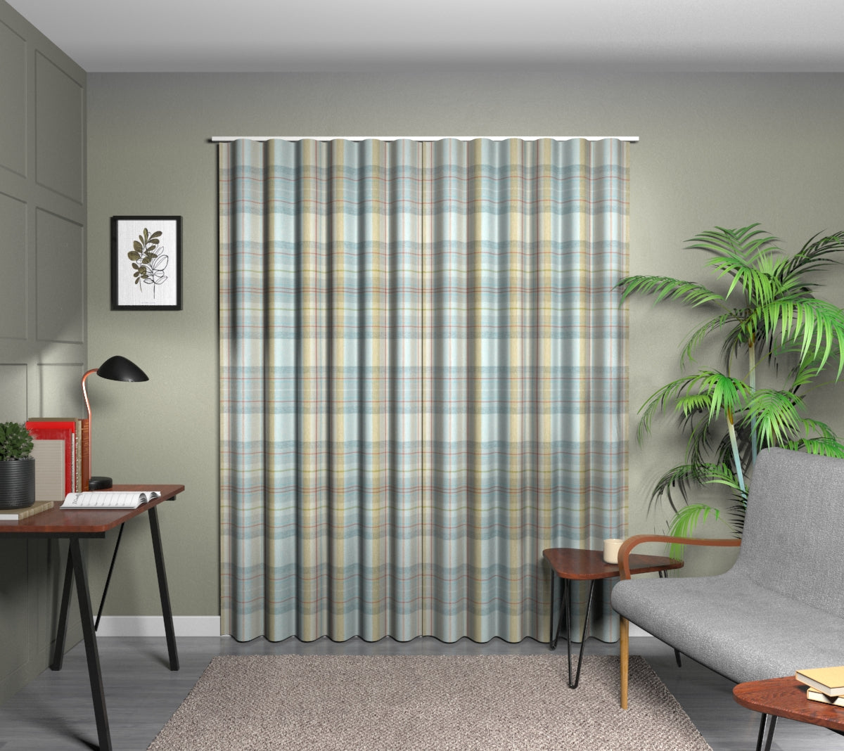 Cairngorm Duck Egg Wave Curtain
