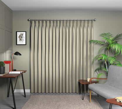 Crater Ivory Double Pleat Curtain