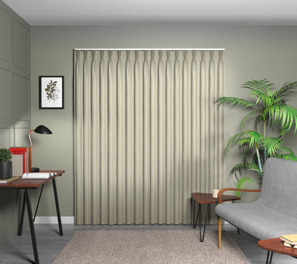Crater Ivory Triple Pleat Curtain
