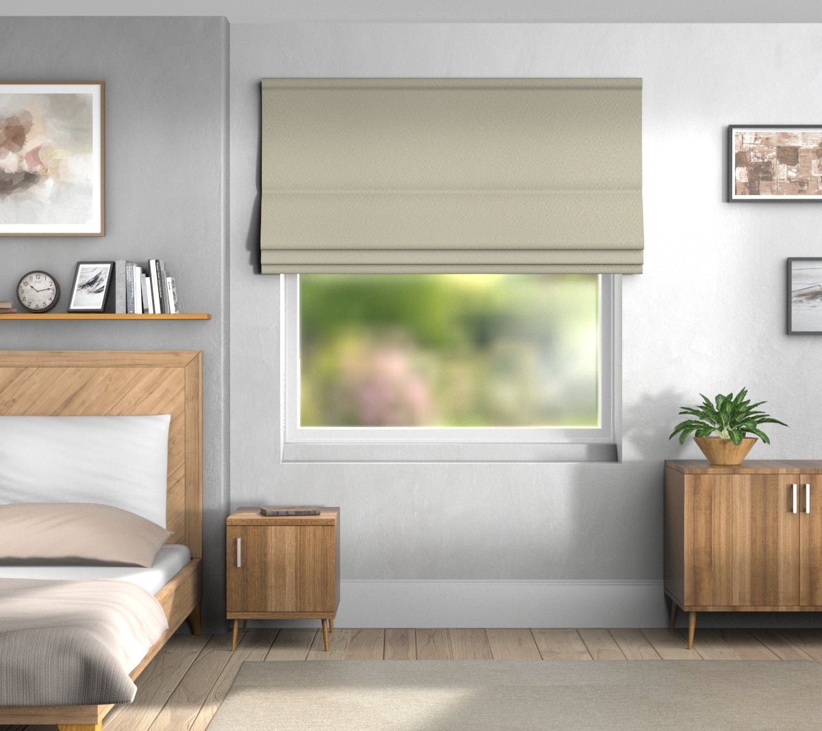 Crater Ivory Roman Blind