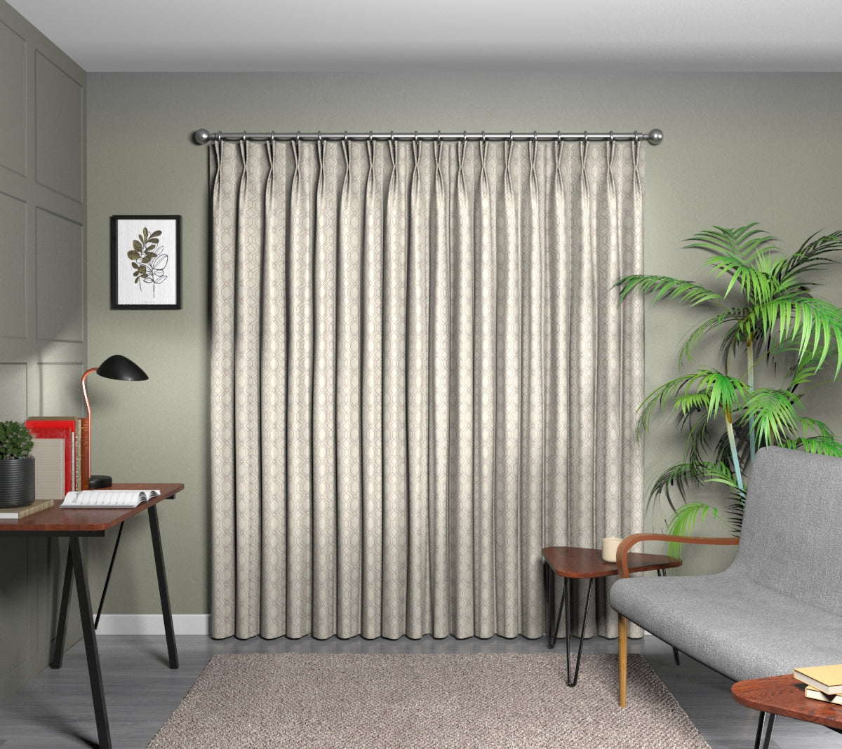 Othello Coin Double Pleat Curtain